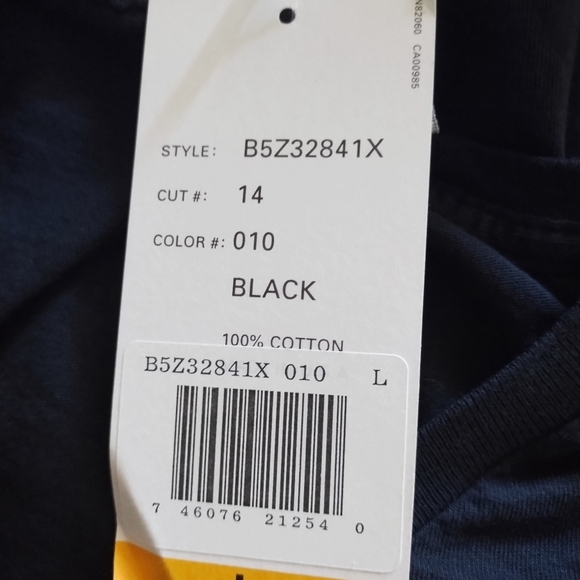 Vintage NWT 1980s ANNE KLEIN Logo Black Tee L - Picture 4 of 4